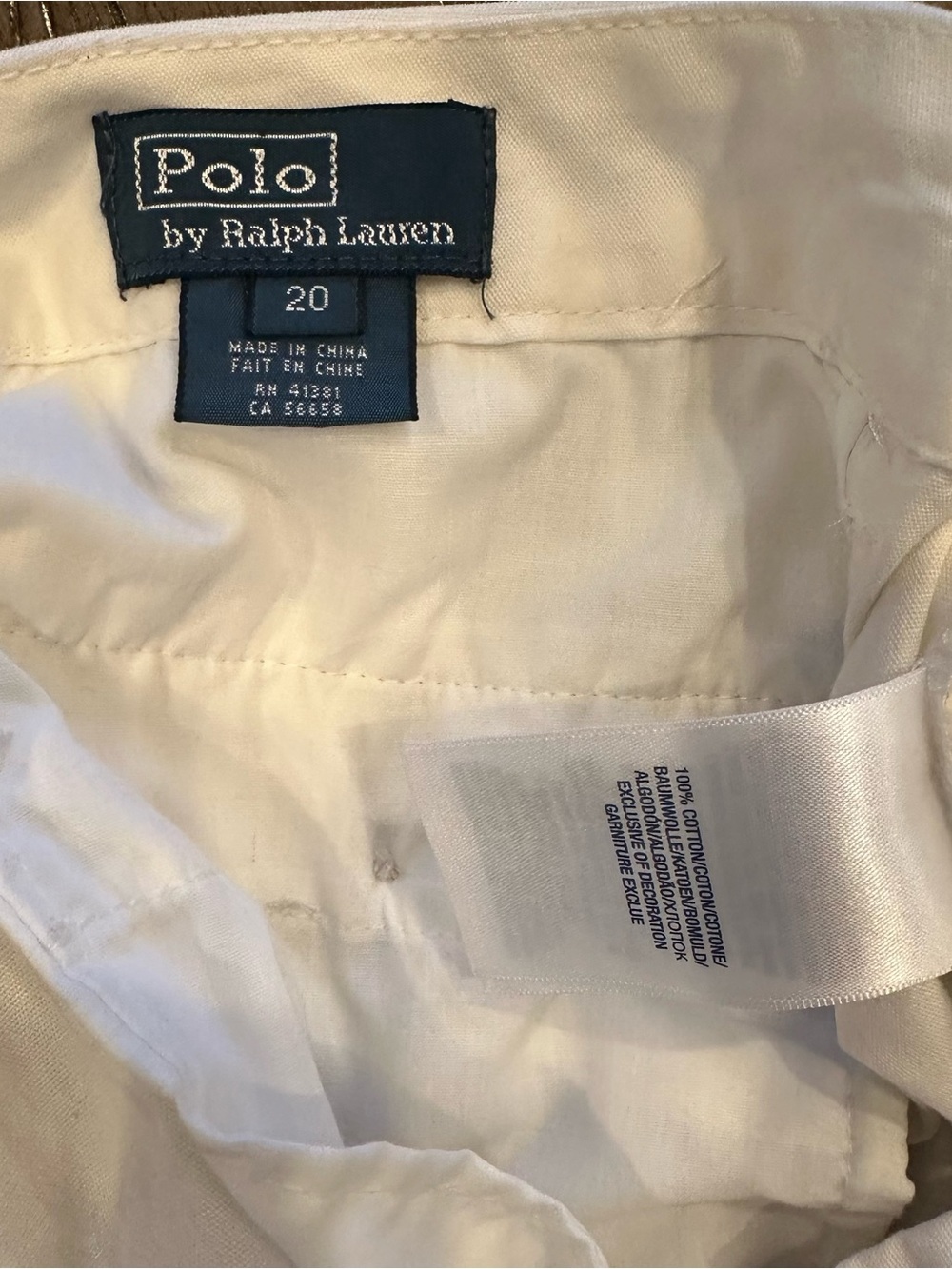Polo Ralph Lauren White Cotton Shorts Women’s Size 20 Plus - Picture 3 of 3